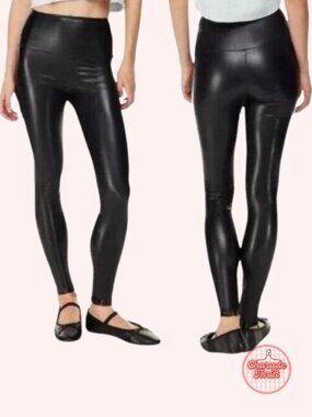Aritzia x Wilfred “Daria” Black Faux Leather Leggings